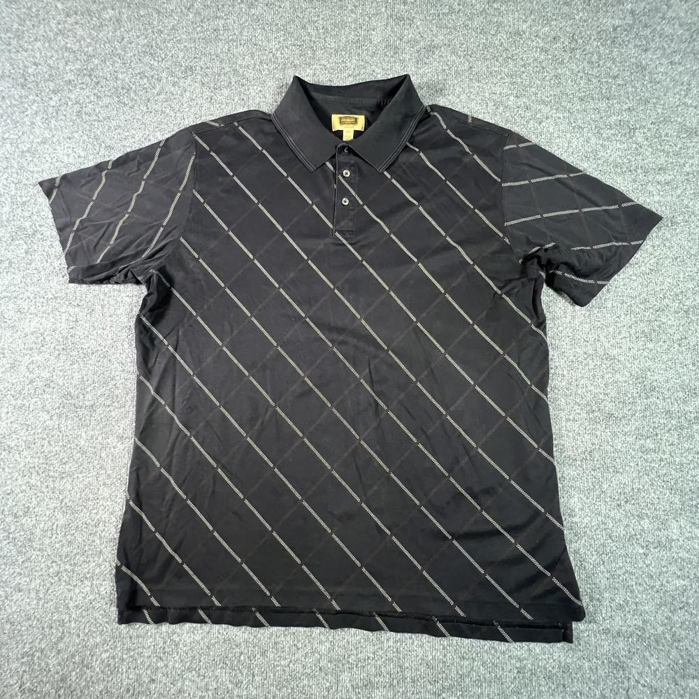 Foundry Quick-Dri Polo Shirt Men's 2XLT Black Plaid Golf Performance Sports